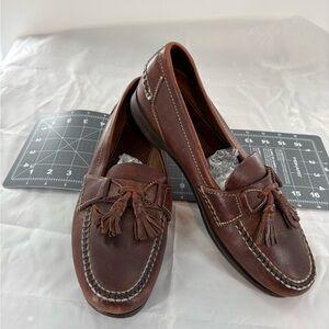 Johnston & Murphy Brown Leather Tassel Loafers Mens 10.5 M Classic Casual Preppy